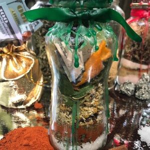 Abundance & Prosperity Spell Jar with Crystals